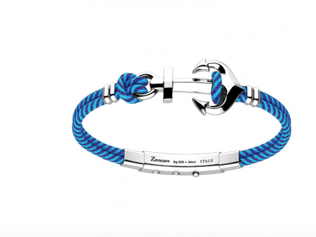 Silver Anchor and Bi-Color Kevlar Bracelet | Zancan | Luby 