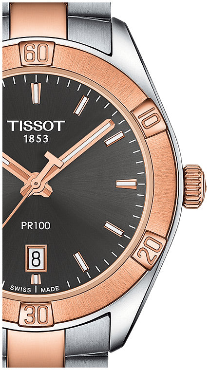 PR 100 Sport Chic (Silver-Rose Gold) | Tissot | Luby 