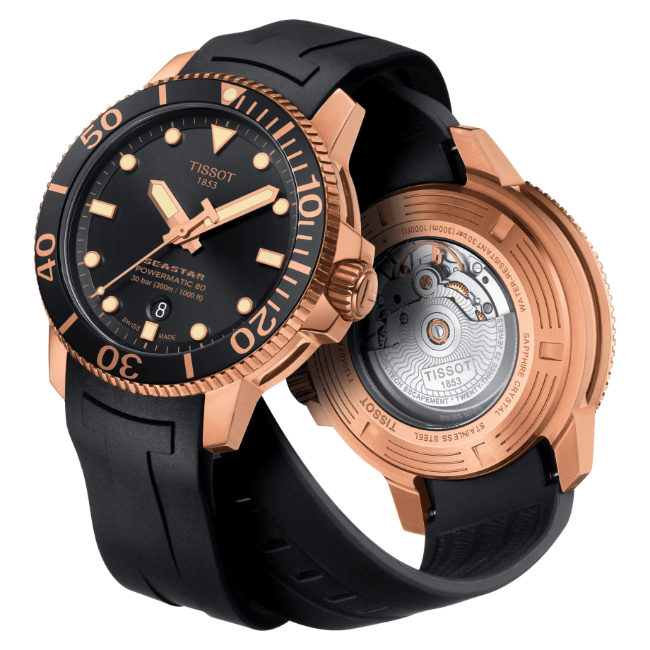 Seastar 1000 Chronograph (Black-Rose Gold) | Tissot | Luby 