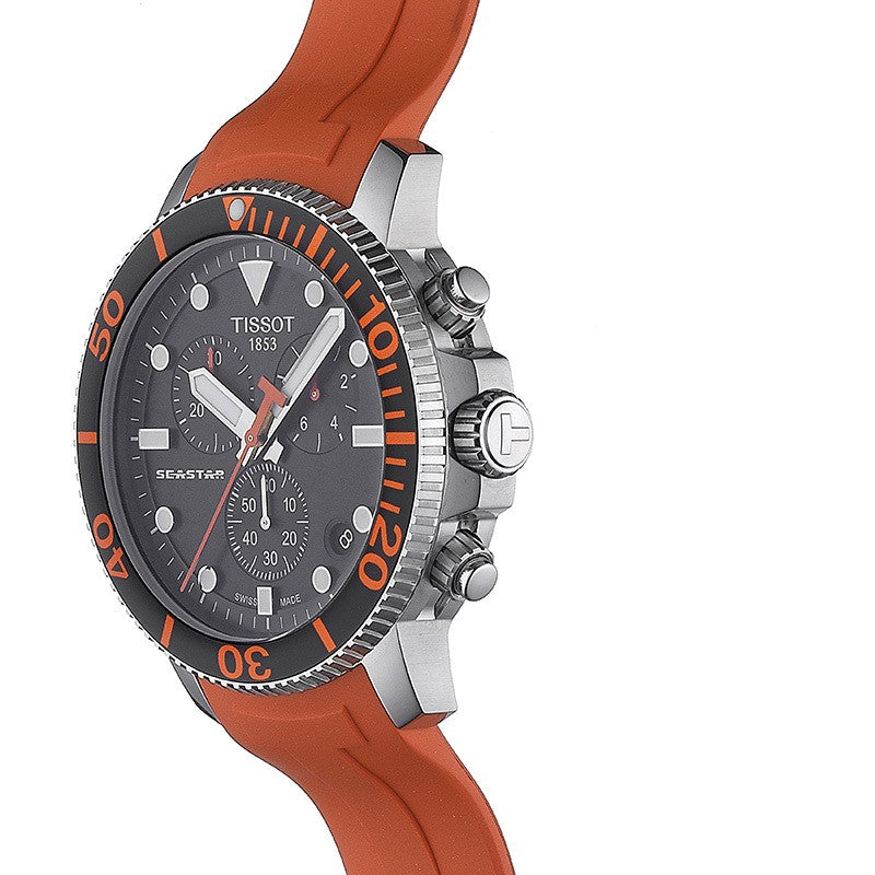 Seastar 1000 Chronograph (Black/Orange/Silver) | Tissot | Luby 