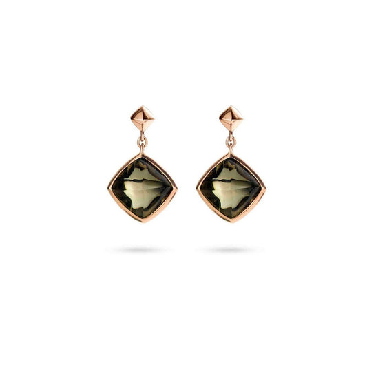 ROSE GOLD GREEN STONE EARRINGS | Ti Sento Milano | Luby 