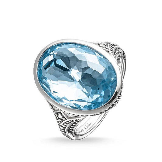 Purity of Lotos Oval Ring (Silver/Blue) | Thomas Sabo | Luby 