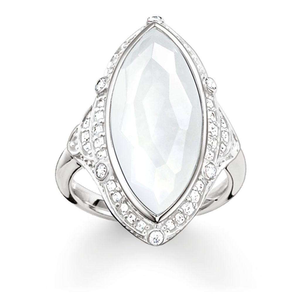 Purity of Lotos Ellipse Ring (Silver/White) | Thomas Sabo | Luby 