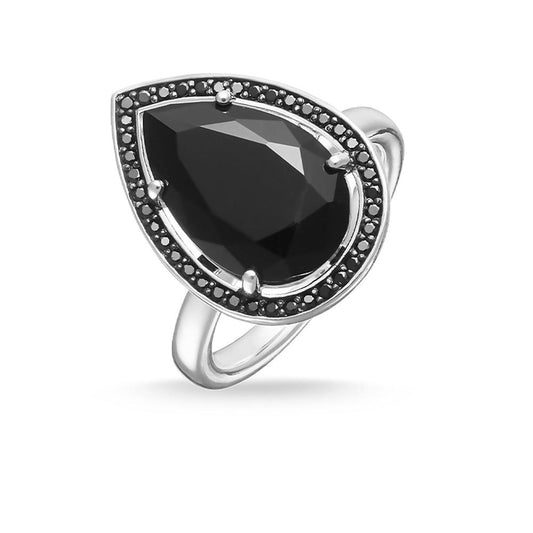 Maharani Onyx Stone Ring (Silver/Black) | Thomas Sabo | Luby 