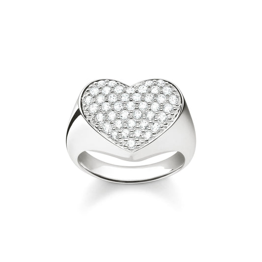 SIGNET RING HEART PAVE | Thomas Sabo | Luby 