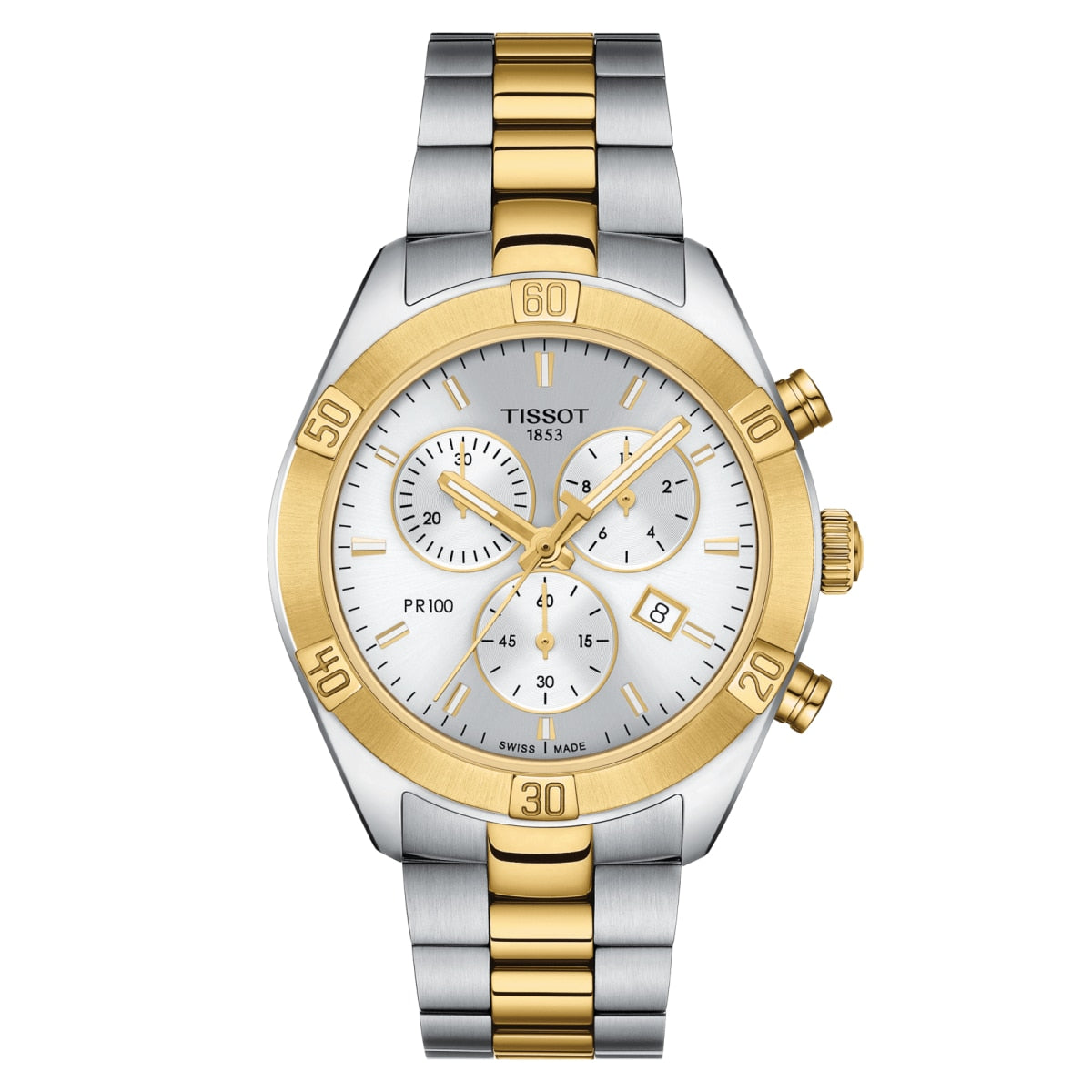 PR 100 Sport Chic Chronograph (Silver-Gold) | Tissot | Luby 