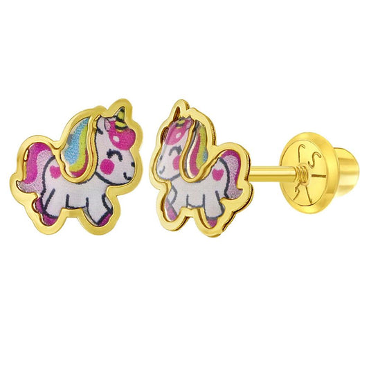 UNICORN SCREW BACK EARRINGS | Children Collection | Luby 