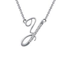 Designer Pave Initial Pendant Necklace | Lafonn | Luby 