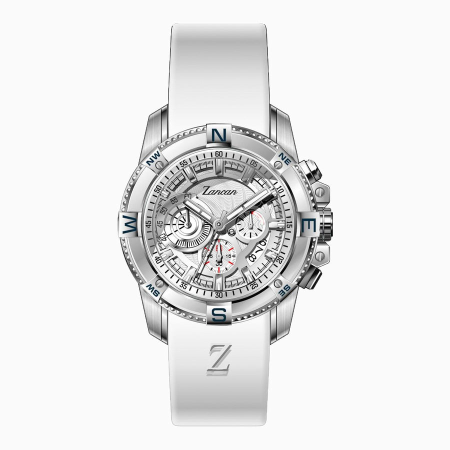 Reloj deportivo cronógrafo blanco