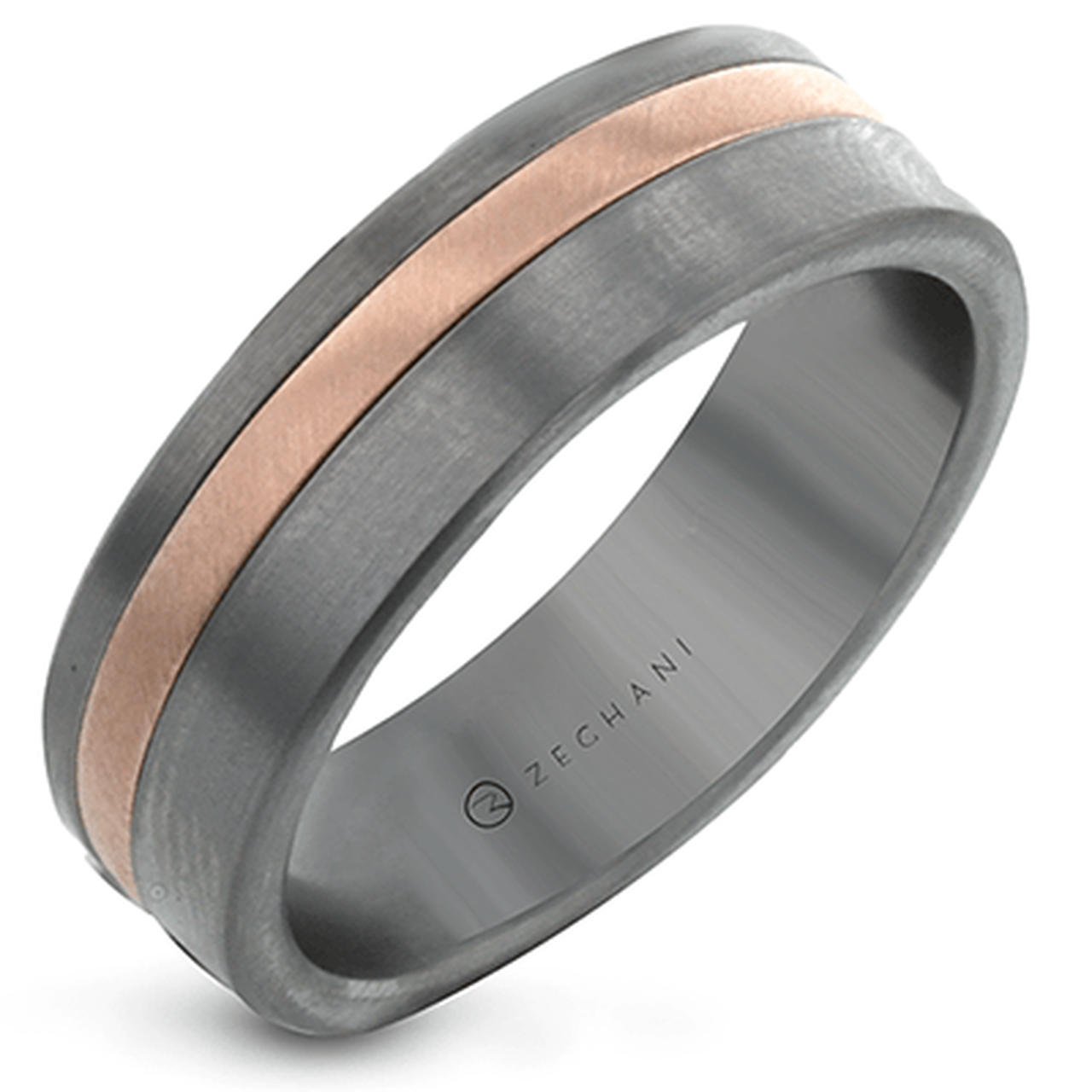 Zeghani 14K White Zirconium Band Mens | Zeghani | Luby 