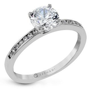 Zeghani White Gold Semi-Mounted Engagement Ring | Zeghani | Luby 