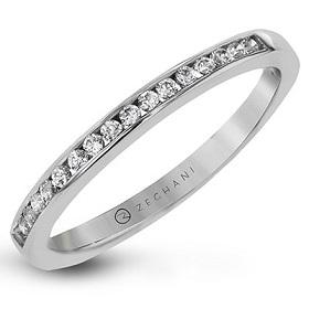 Zeghani White Gold Channel Setting Wedding Band | Zeghani | Luby 