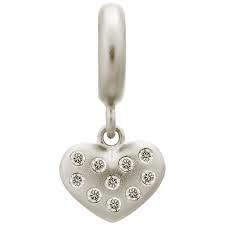 White Million Heart Drop Charm (Silver/White) | Endless Jewelry | Luby 