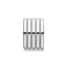 Square Striped Steel Link (Silver) | Kermar | Luby 