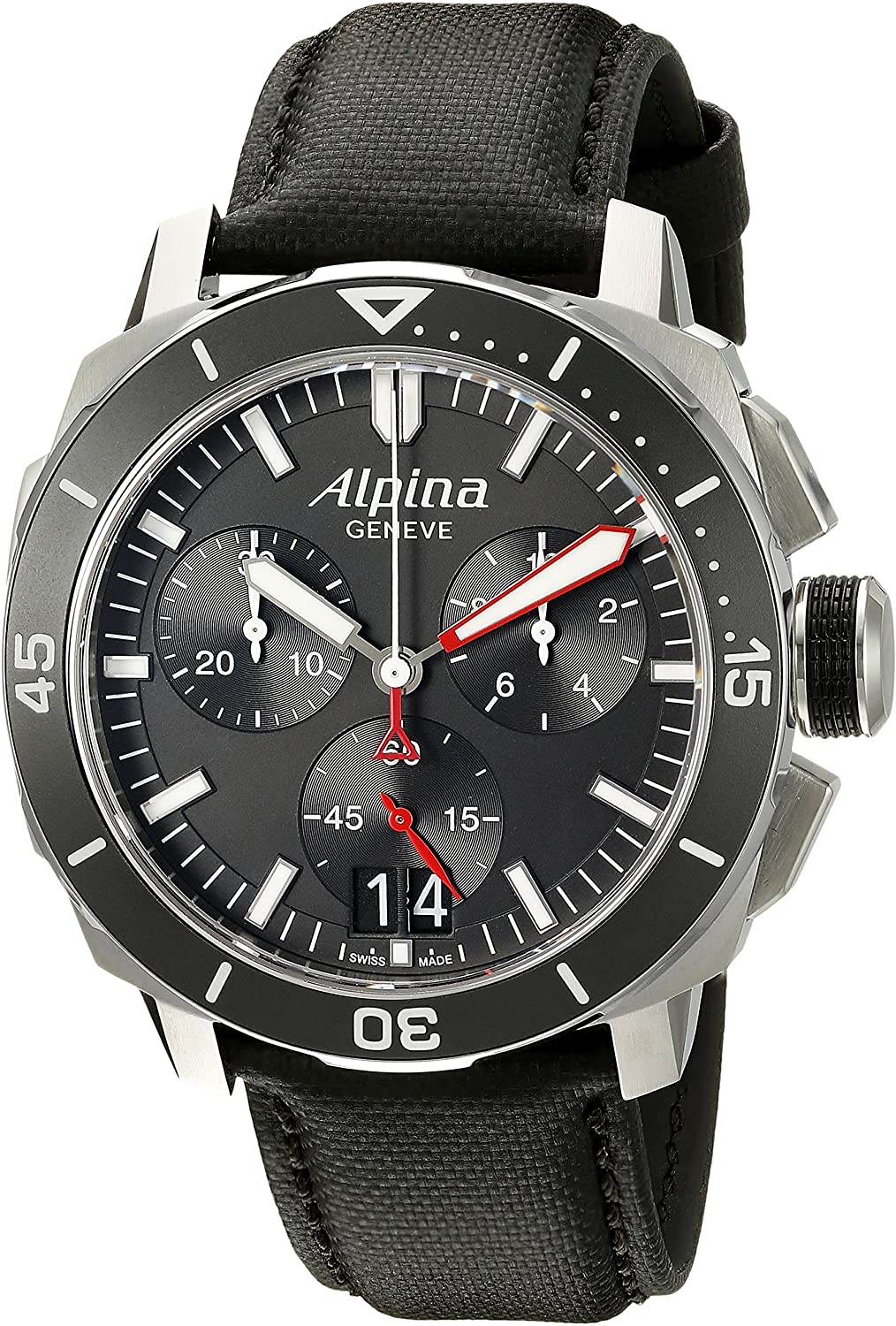 Seastrong Diver 300 Big Date Chronograph (Black) | Alpina | Luby 