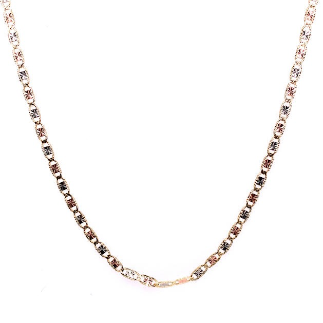 14K Valentino Link Tri-Color Gold Chain | Luby Gold Collection | Luby 