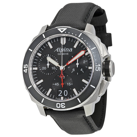 Seastrong Diver 300 Big Date Chronograph (Black) | Alpina | Luby 