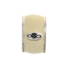 Cream Enamel Charm (Silver/Cream) | Endless Jewelry | Luby 