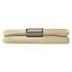 Nude Double Wrap Leather Bracelet (Silver/Light Cream)