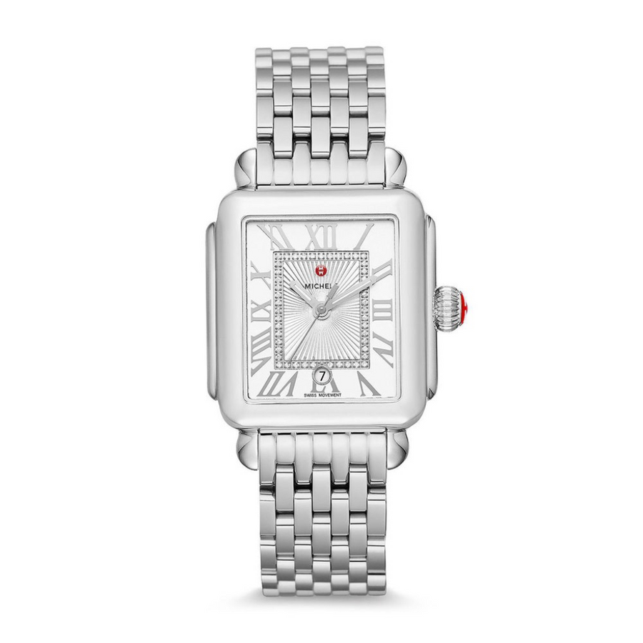 Reloj de plata con diamantes Sunray de Deco Madison