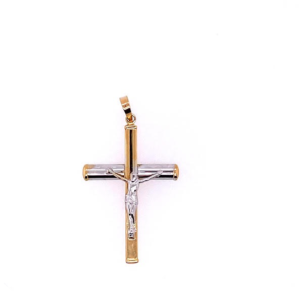 Cross Two-Tone 14k Gold Pendant | Luby Gold Collection | Luby 