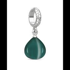 Dije de ojo de serpiente verde azulado (plata/verde azulado)