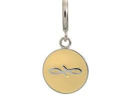 Amuleto de moneda infinita color crema (plata/crema)