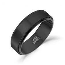 Stainless-Steel Single Striped Wedding Band Ring | ARZ Steel | Luby 