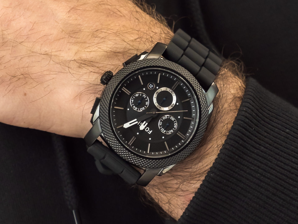 Machine Chronograph Watch (Black) | Fossil | Luby 