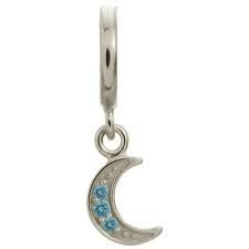 Sky Blue Moon Shine Stop Charm (Silver/Sky Blue) | Endless Jewelry | Luby 