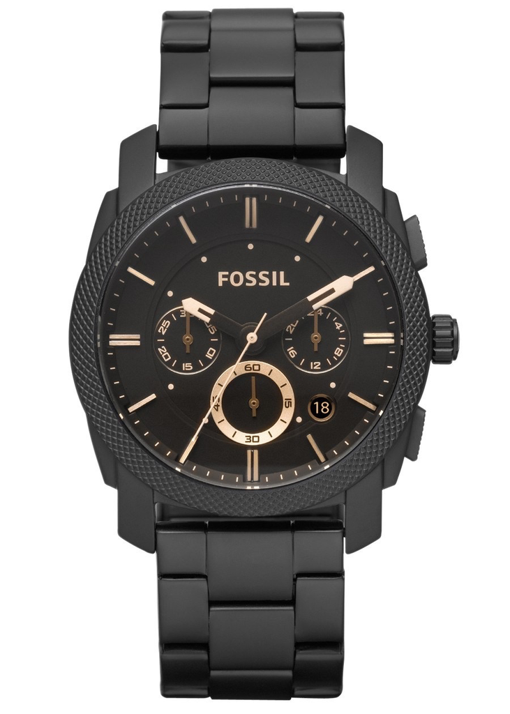 Machine Mid-Size Chronograph Watch (Black) | Fossil | Luby 