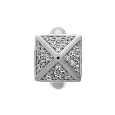 White Shiny High Rise Charm (Silver/White) | Endless Jewelry | Luby 