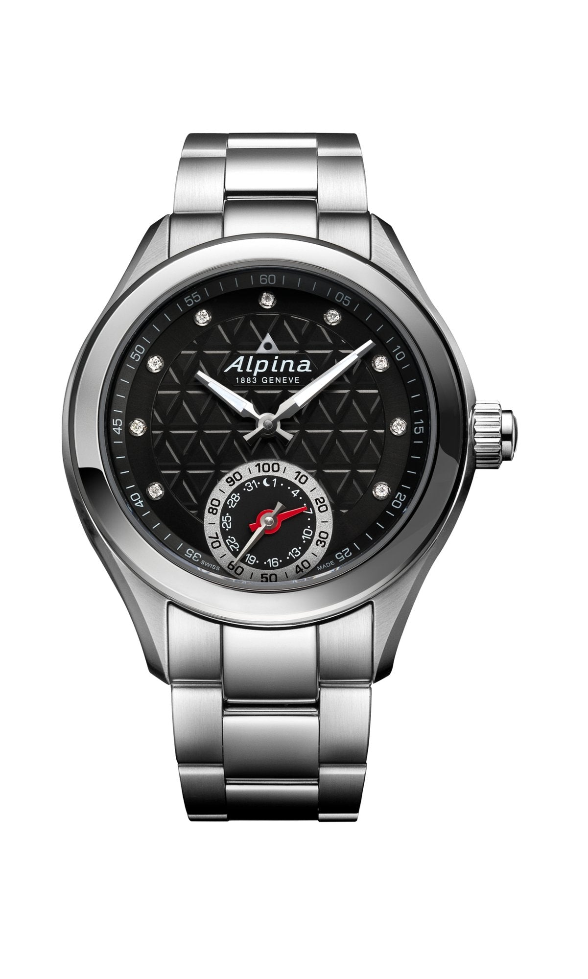 Horological Smartwatch (Silver-Black; Diamond) | Alpina | Luby 