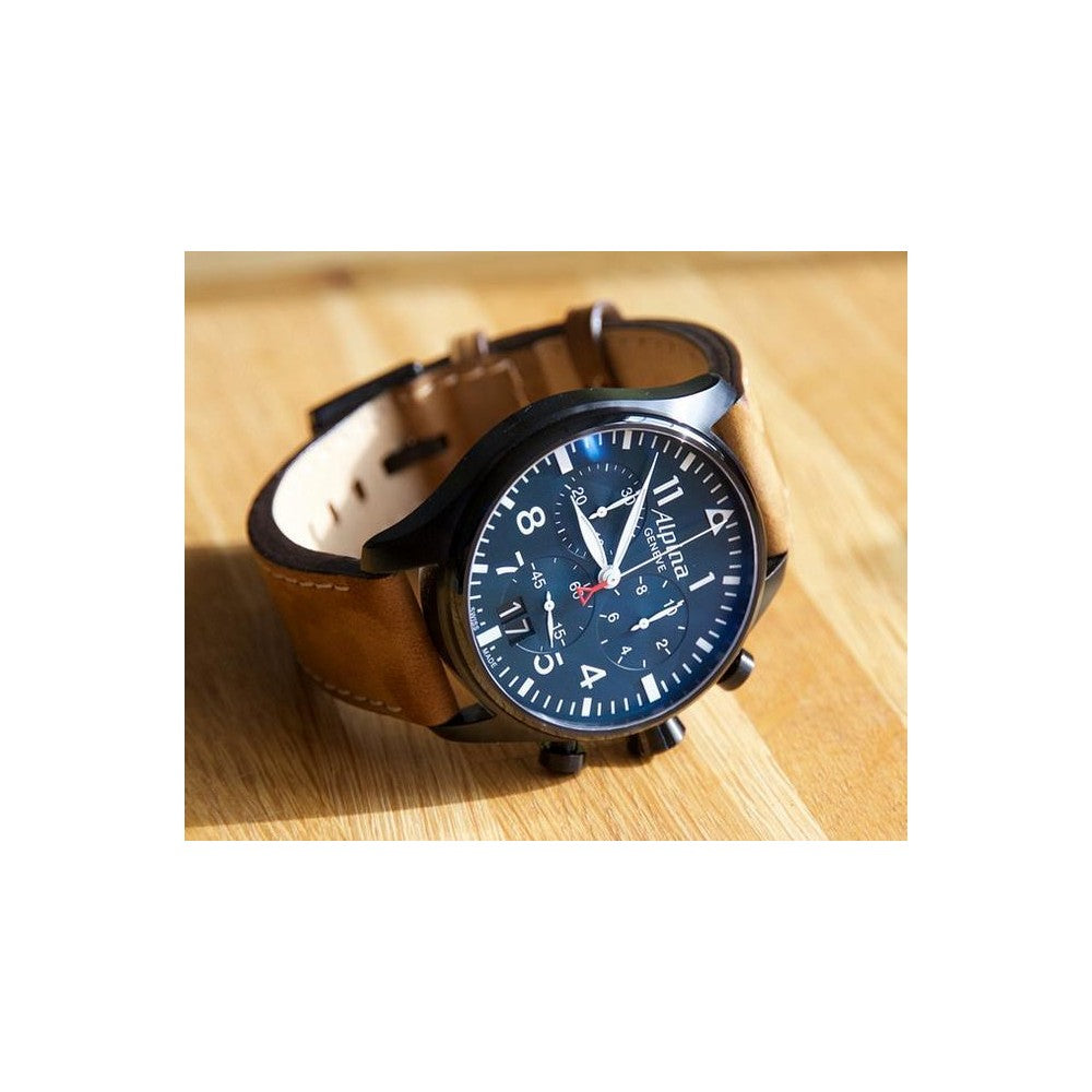 Startimer Pilot Chronograph (Black-Blue) | Alpina | Luby 