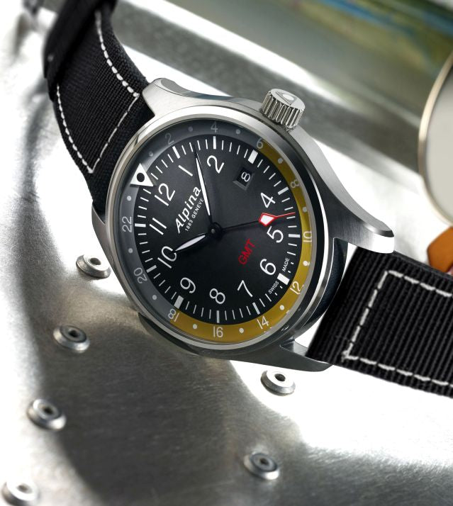 Startimer Pilot GMT (Black-Yellow) | Alpina | Luby 