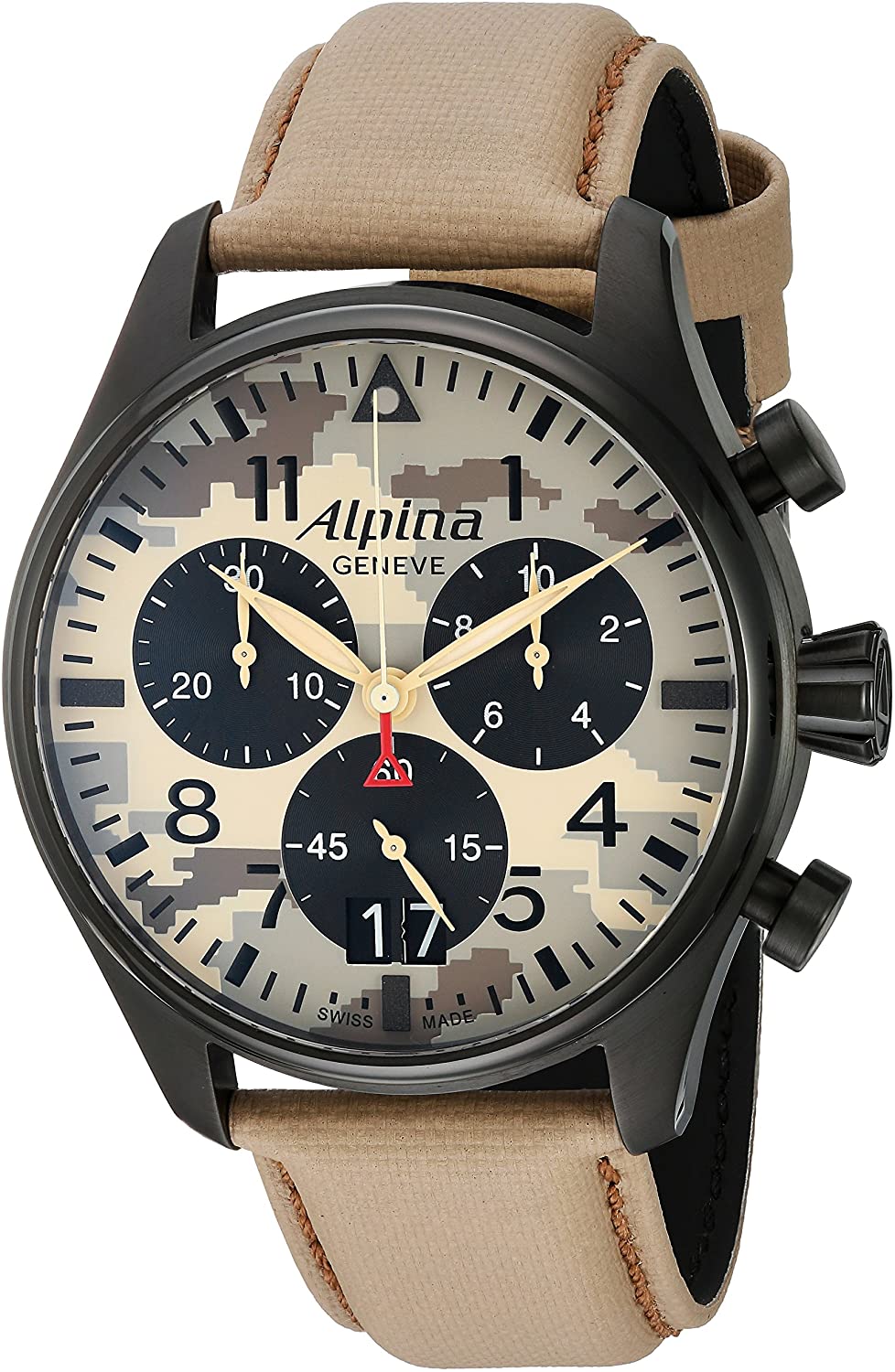 Startimer Pilot Chronograph Big Date (Light Woodland Camo Patterned) | Alpina | Luby 