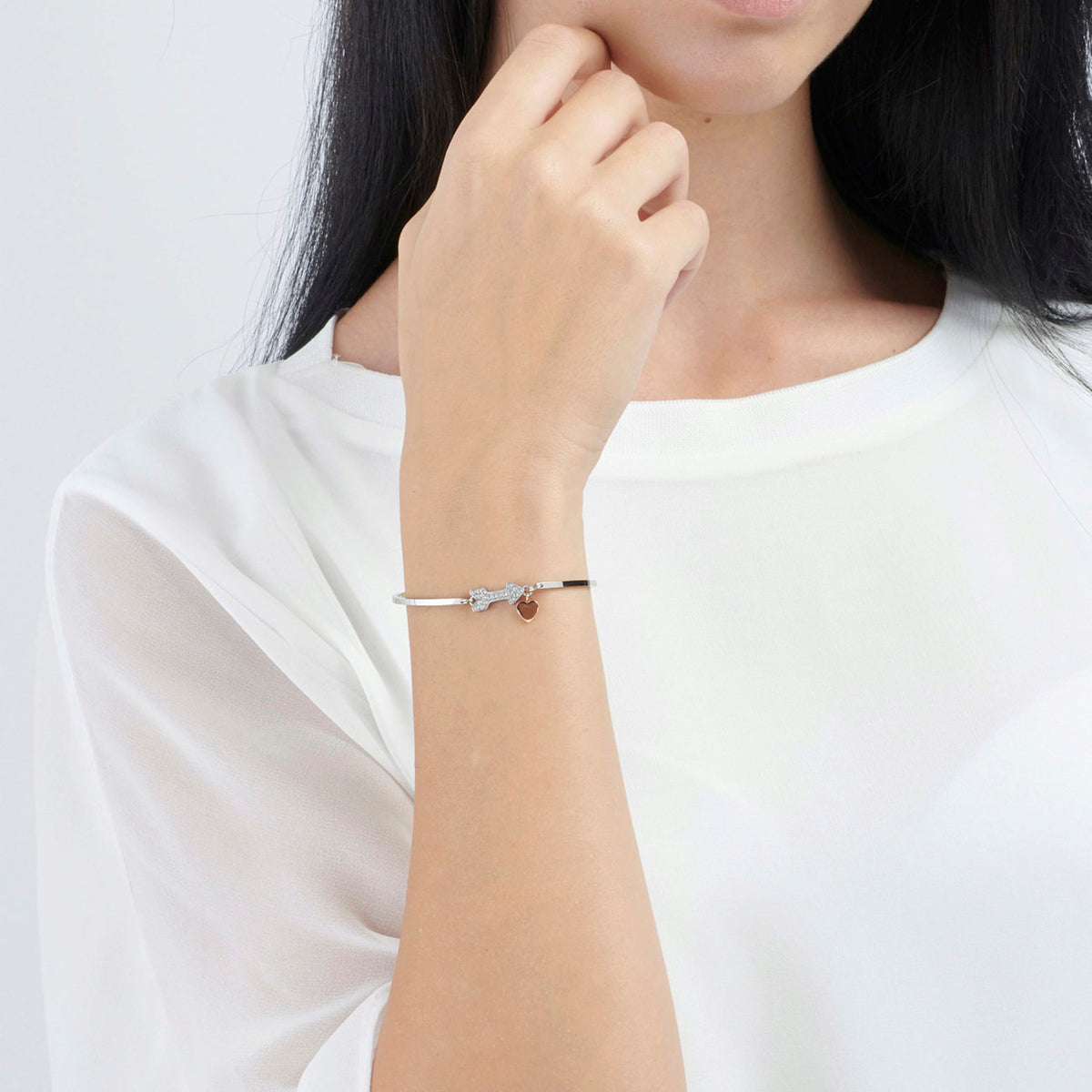 Chakra Arrow Pendant Bracelet (Silver-Rose Gold) | Brosway Italia | Luby 