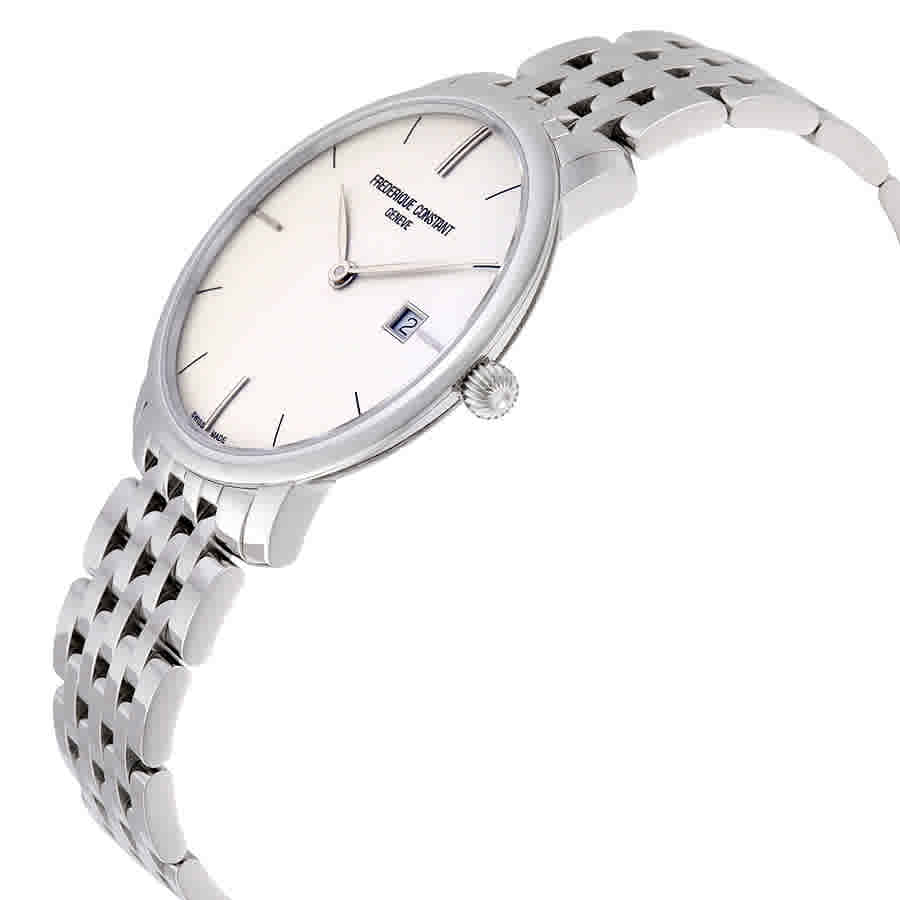 Slimline Automatic Midsize Date (Silver-White) | Frederique Constant | Luby 