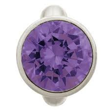 Round Amethyst Dome Charm (Silver/Purple) | Endless Jewelry | Luby 