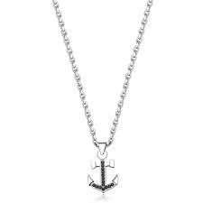 Voyage Anchor Pendant Necklace (Silver) | Brosway Italia | Luby 