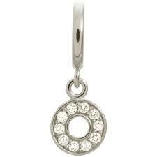 Charm Círculo Blanco del Amor (Plata/Blanco)