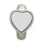 Dije de corazón de esmalte blanco (plata/blanco)