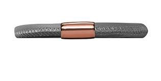 Brazalete de cuero gris de una sola vuelta (oro rosa/gris)