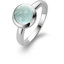 SMALL AQUA ROUND STONE RING | Ti Sento Milano | Luby 