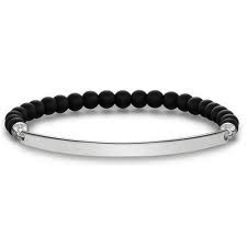 Glam Love Bridge Obsidian Stones Bracelet (Silver/Black) | Thomas Sabo | Luby 