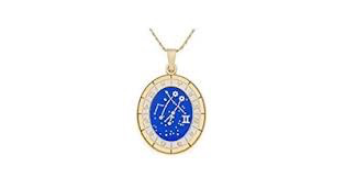 Gemini Celestial Wheel Pendant Necklace (Gold) | Alex and Ani | Luby 
