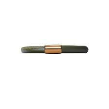 Brazalete de cuero verde de una sola vuelta (oro rosa/verde)