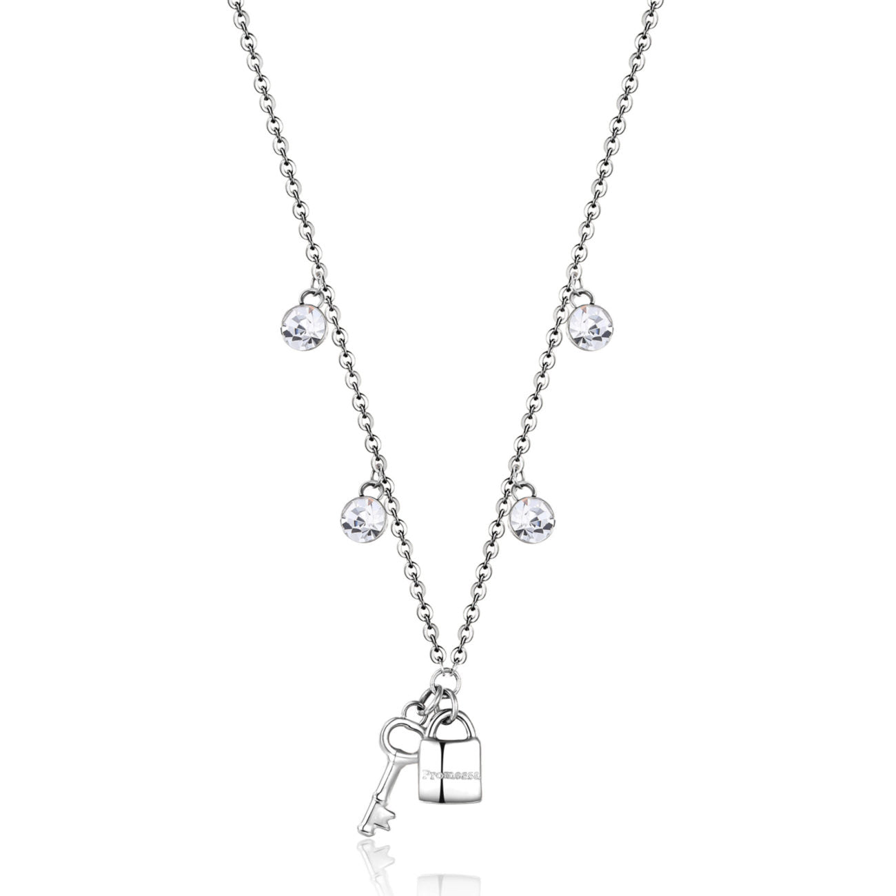 Chakra Lock and Key Pendant Necklace (Silver) | Brosway Italia | Luby 