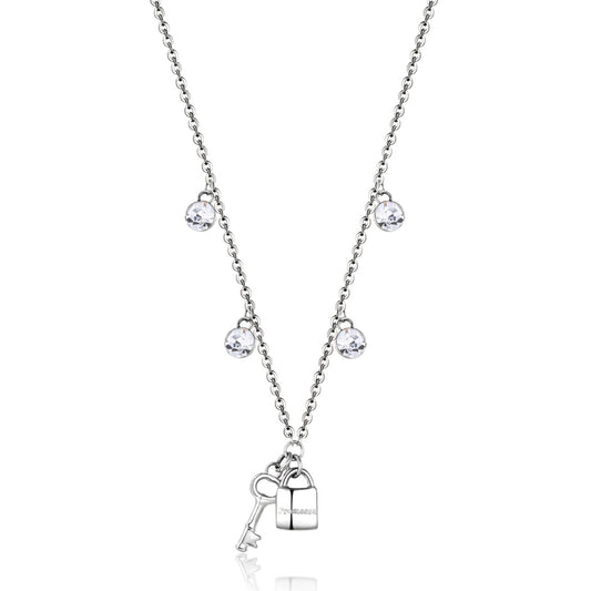 Chakra Lock and Key Pendant Necklace (Silver) | Brosway Italia | Luby 