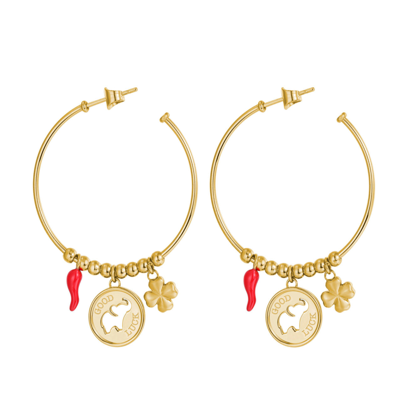 Chakra Elephant Earrings (Gold) | Brosway Italia | Luby 